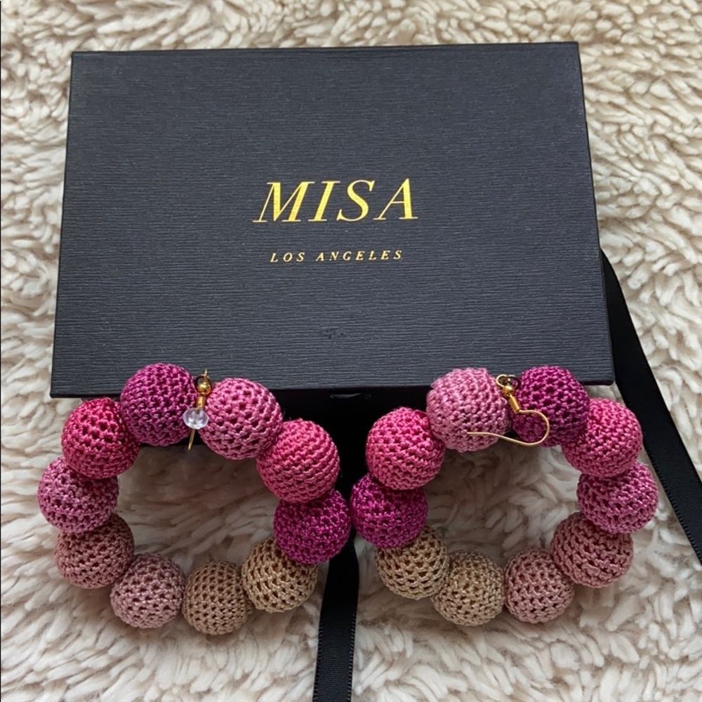 MISA Los Angeles Pink/Tan Ombré Earrings